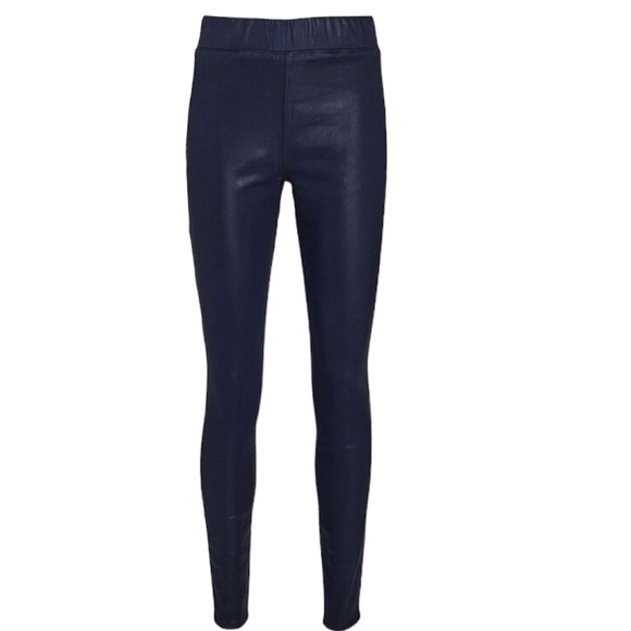 L’Agence Rochelle Coated High Rise Leggings in Navy - Picture 1 of 12